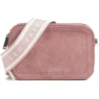 Ted Baker Leren schoudertas Shayann Webbing Suede Crossbody Camera Bag Pink roze
