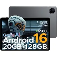 Doogee Tab A9 Pro -Tablet-Android 15- 10,1 inch HD IPS -24GB ROM+128GB ROM（2TB TF）-BT5.0-6580mAh/18W-Dubbele luidsprekers-Face ID-5G Wi-Fi-A GPS-GPS-Grijs