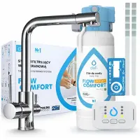 ARI 3-wegs keukenkraan Venom, chroom, spoelkraan. Inclusief Dafi D1 waterfiltersysteem, onderbouwinstallatie, 360° draaibaar