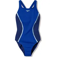 Speedo Solid Splice Medalist Swimsuit Blauw 32 Vrouw