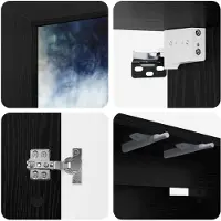 vidaXL Wand gemonteerd TV Kast RAALTE 102 x 33 x 40 cm Zwart eiken