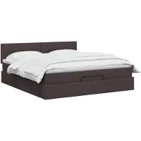 vidaXL Ottoman bed met matras Donkerbruin 140 x 190 cm Stof