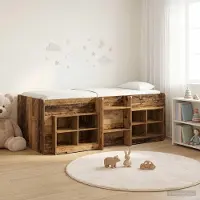 Prolenta Maison Exclusive - Bedframe in loftstijl met kast, 3 stuks, gemaakt van gerecycled hout en houtvezel