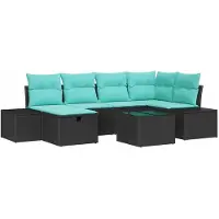 vidaXL Bankstel 3 st poly rattan
