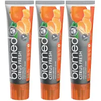Biomed Citrus Fresh - Tandpasta zonder fluoride - Verfrissende citrus smaak, 3-pack