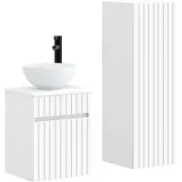 vidaXL Badkamerkast set, 2 stuks, wit, 33 x 34,5 x 100 cm