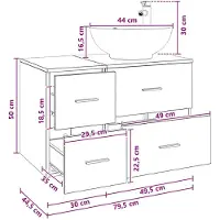 vidaXL Badkamerkast set, 2 stuks, zwart eikenfineer