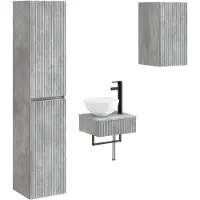 vidaXL Badkamerkastset, 3 stuks, betonkleur, 33 x 34,5 x 160 cm