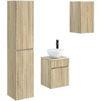 vidaXL Badkamerkast set 3 st Sonoma Eiken 33 x 34,5 x 160 cm