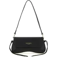 Twinset Zwarte Leren Schoudertas