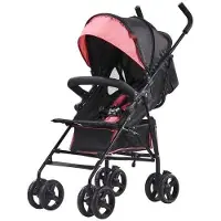 OEM Kinderwagen - Reisbuggy - Lichtgewicht - Compact - Opvouwbaar - Koolstofstaal - Centrale bagageruimte - Rood/Zwart