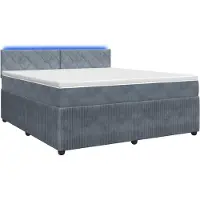 Syfax Boxspringbed met matras Donkergrijs 160 x 200 cm Fluweel