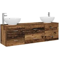 vidaXL Badkamerkastset, 3 stuks, gerecycled hout, 49,5 x 44,5 x 65 cm