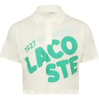 Lacoste Kort poloshirt met opdruk voor dames (Wit)