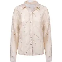 NUKUS Dames Blouses Aysha Blouse Feathers - Creme - Maat S