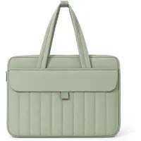 VHV - Laptoptas Dames 15-16 Inch - Slanke Shopper met Schouderriem, Magneetvak en Meerdere Vakken - Waterafstotend voor Werk en Reizen - Groen