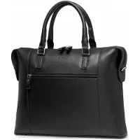 Puccini Leren Laptoptas Actetas Zwart 15 Inch
