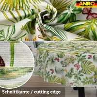 ANRO Tafelkleed Vlinders en bladeren Meerkleurig Ovaal 260x140cm Rechte rand Afwasbaar