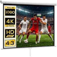 HOMCOM projectiescherm - kunststof - 181x8x138cm - wit