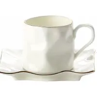 Marco polo Elegante Porseleinen Kop & Schotel 150ml met gouden rand