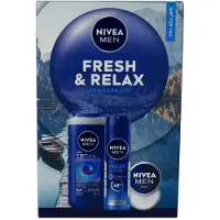 Nivea MEN Fresh & Relax Geschenkset Mannen - Cadeauset met Douchegel, Deo en Crème - Verjaardag Man - Cadeau