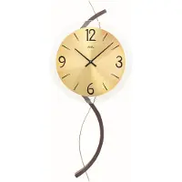 AMS Wandklok 54x23x7 cm Hout • Massief houten kast 9719 - mooie klok voor aan de wand / modern design