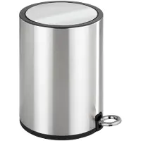 Famanu – Cosmetische pedaalemmer van roestvrij staal, glanzend, met automatische daling, inhoud 3 l, afmetingen 18,5 x 25,5 x 24,5 cm, ideaal voor badkamer en cosmetica