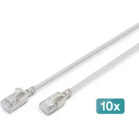 Digitus DK-1632-A-010S-10, 1 meter, Cat6a, F/FTP (FFTP), RJ-45, RJ-45, grijs