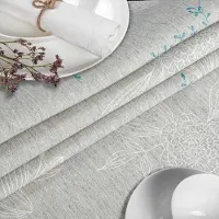 ANRO Tafelkleed Abstracte takken Grijs Ovaal 280x140cm Met sierband Afwasbaar Waterafstotend