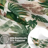 ANRO Tafelkleed Jungle bladeren Meerkleurig Ovaal 220x140cm Met sierband Afwasbaar Waterafstotend