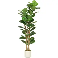 HOMCOM Kunstmatige Planten-Kunststof-50L x 50B x 150H cm-Groen