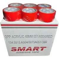 Smart 36x Rode Pakkingstape Acryl 48mm x 50m - Sterke Lijm