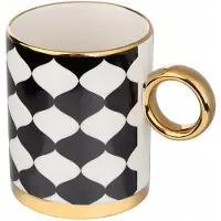 Altomdesign Gold Dream porseleinen mok 350 ml met gouden oor - elegant ontwerp