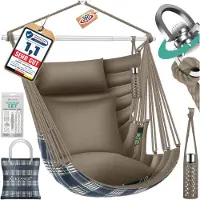 Kesser Hangstoel Haiti - 360° draaibaar - 150 kg draagvermogen - Incl. 2 kussens - Mocca London