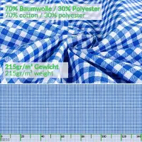 ANRO Tafelkleed Vichy ruit Blauw 280x140cm Rechte rand Afwasbaar Waterafstotend Binnen & Buiten