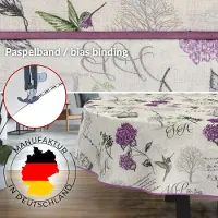ANRO Tafelkleed Hortensia's Paars Ovaal 220x140cm Met sierband Afwasbaar Waterafstotend