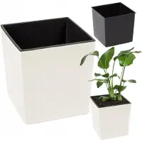 Lamela Moderne Crème Hoogglans Pot 25x25x26cm met Inzetstuk
