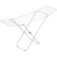 Famanu – Droogrek met afsluitbare vleugels en veiligheidsvergrendeling, 50 x 181 x 92 cm, 18 m droogoppervlak, wit, ideaal voor het drogen van wasgoed