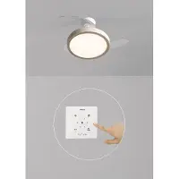Create - Plafondventilator 40W stil met intrekbare bladen en LED-licht, verschillende maten - S - Met licht - Controller voor wandmontage - WIND CLEAR STUDIO