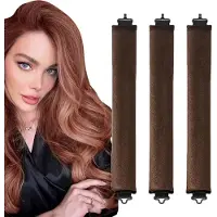 MODFU Krulrol Heatless – 3 stuks – Zacht Materiaal – Geschikt voor Lang & Schouderhaar – Slaapcomfort – Koffie