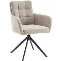 Woonexpress Draaibare Eetkamerstoel Swag - Textiel / Metaal - Beige / Zwart - 63x89x63 cm (BxHxD) - ARS - Koudschuim