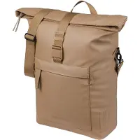 Basil Brooklyn - Enkele fietstas - 17 Liter - Waterdicht - Reflectie details - Gerecycled materiaal - MIK Hooks - Incl. laptopvak - zand