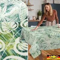 ANRO Tafelkleed Bladeren Beige 140x120cm Rechte rand Afwasbaar Waterafstotend Binnen & Buiten