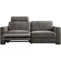 Pronto Wonen 3 zitsbank Muscolo - Grijs - Microleder -