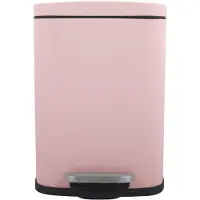 Famanu – Badkamer prullenbak met pedaal, model Akira, hoogwaardige , stille sluiting, mat roze, grootte 5 L, badkameraccessoires