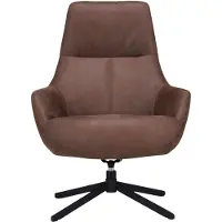 Pronto Wonen Draaifauteuil Vaneze - Bruin - Microleder - 4-teens voet/4 Poten/Draaivoet -
