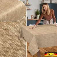 ANRO Tafelkleed Effen linnenlook Meerkleurig 400x140cm Rechte rand Afwasbaar Waterafstotend