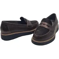 Pitillos 11553 marron mocassin met antifaz in leder en daim