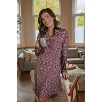 Ringella Katoenen dames nachthemd wijnrood - Rood - Maat - 50
