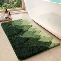 Famanu – Antislip badmat 40 x 60 cm, zachte en absorberende badmat, wasbaar, ideaal voor douchevloer en badkuip, bosgroen